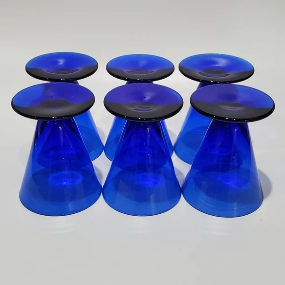 (6) Cobalt Blue 2oz Double Shot, Cordial, Shooter, Sake, Liquor, Shooter Glasses - Picture 7 of 10